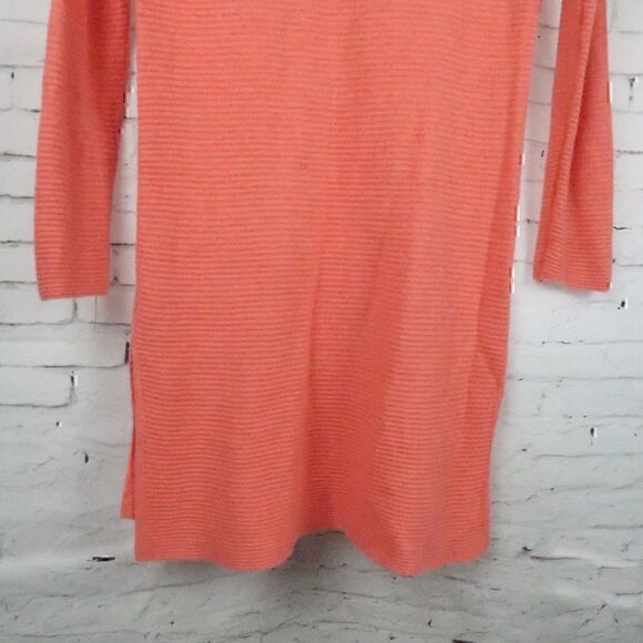 MERONA PEACH PINK ROUND NECK LONG SLEEVE SWEATER KNIT MIDI DRESS SIZE XS - Picture 9 of 9